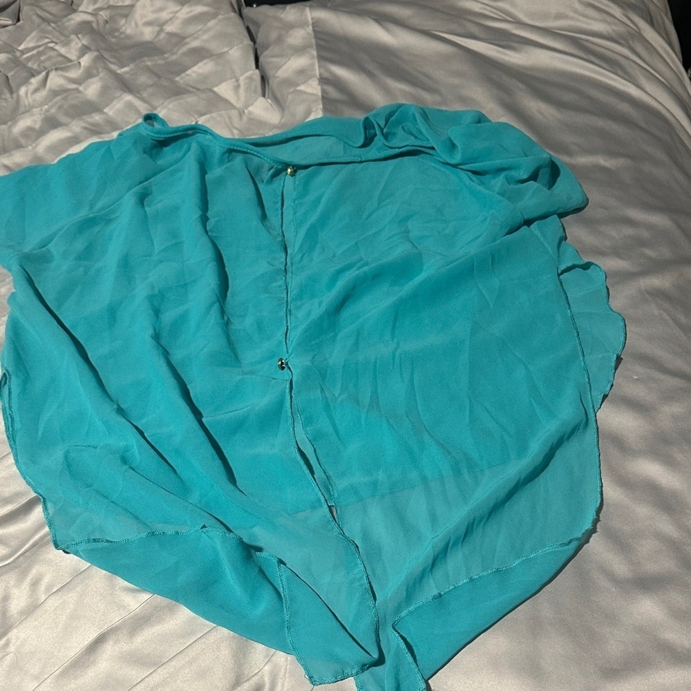 Body Central Turquoise Blouse - Picture 2 of 3